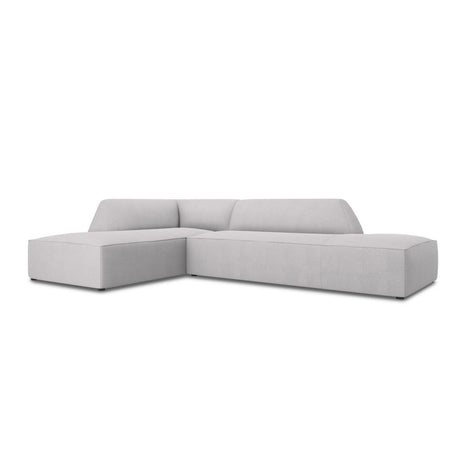 Ruby 4-Sitzer Ecksofa offen, Links, mit Bezug aus Strukturierter Stoff (Ota9) in Hellgrau, 273x180 cm – Bild 3