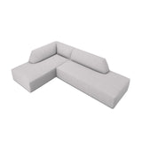 Ruby 4-Sitzer Ecksofa offen, Links, mit Bezug aus Strukturierter Stoff (Ota9) in Hellgrau, 273x180 cm – Bild 4