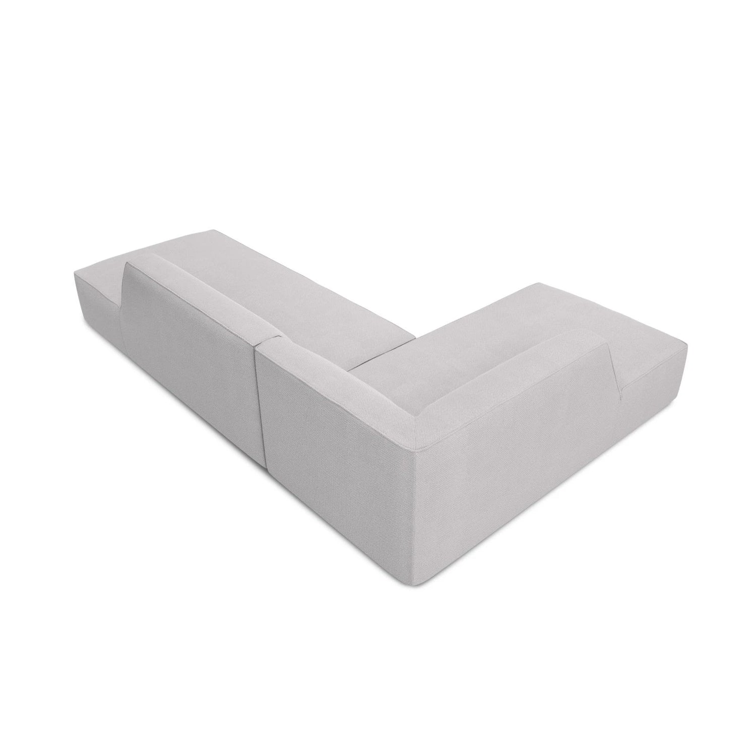 Ruby 4-Sitzer Ecksofa offen, Links, mit Bezug aus Strukturierter Stoff (Ota9) in Hellgrau, 273x180 cm – Bild 5