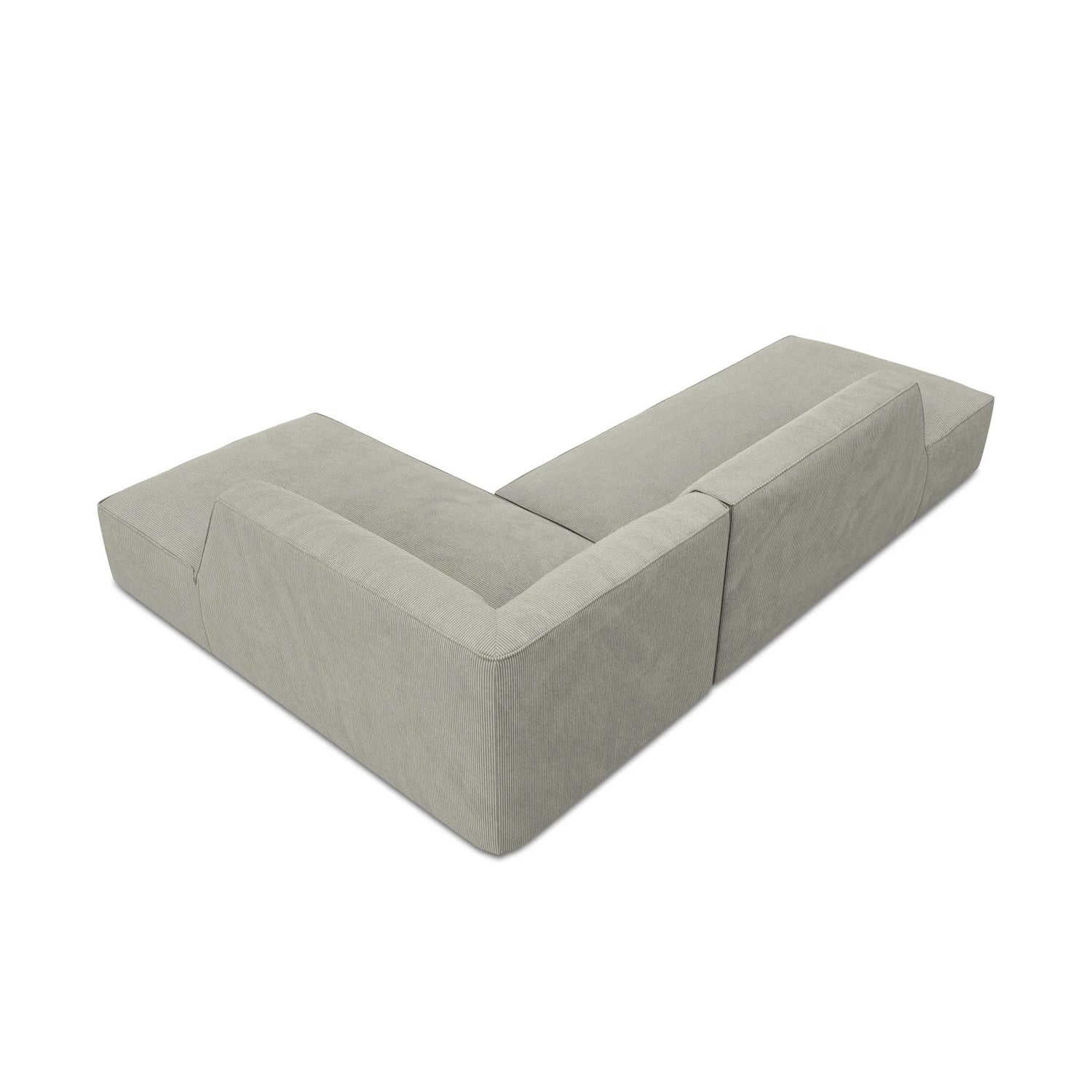 Ruby 4-Sitzer Ecksofa offen, Rechts, mit Bezug aus Cord (ScaAsh) in Hellgrau, 273x180 cm – Bild 7