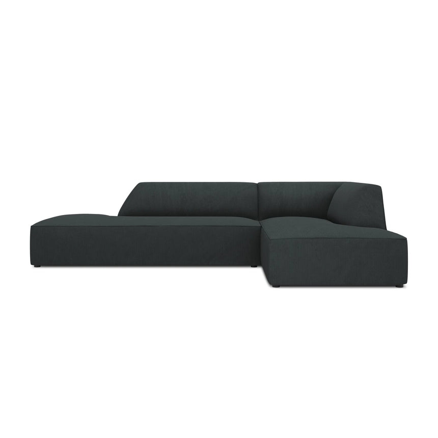 Ruby 4-Sitzer Ecksofa offen, Rechts, mit Bezug aus Cord (ScaBla) in Schwarz, 273x180 cm – Bild 1
