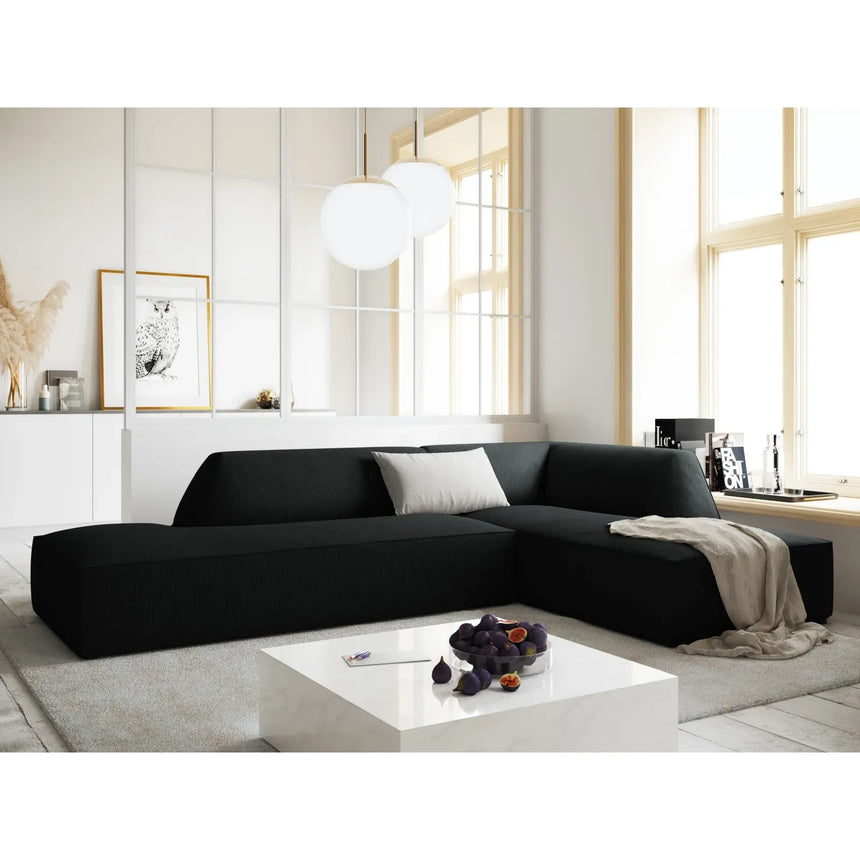 Ruby 4-Sitzer Ecksofa offen, Rechts, mit Bezug aus Samt, Cord oder Strukturstoff, 273x180 cm - ZEN ZONE Furniture