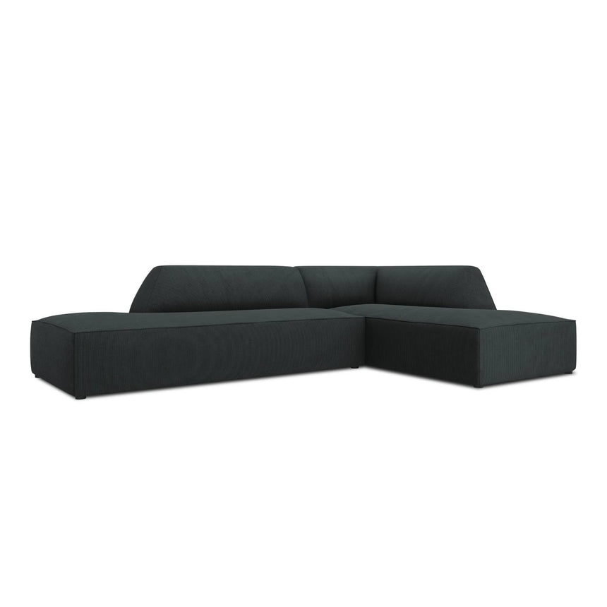 Ruby 4-Sitzer Ecksofa offen, Rechts, mit Bezug aus Cord (ScaBla) in Schwarz, 273x180 cm – Bild 5