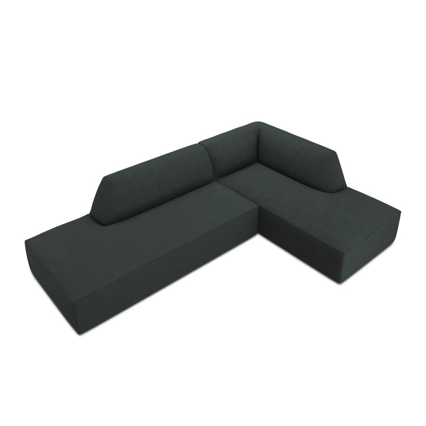 Ruby 4-Sitzer Ecksofa offen, Rechts, mit Bezug aus Cord (ScaBla) in Schwarz, 273x180 cm – Bild 6