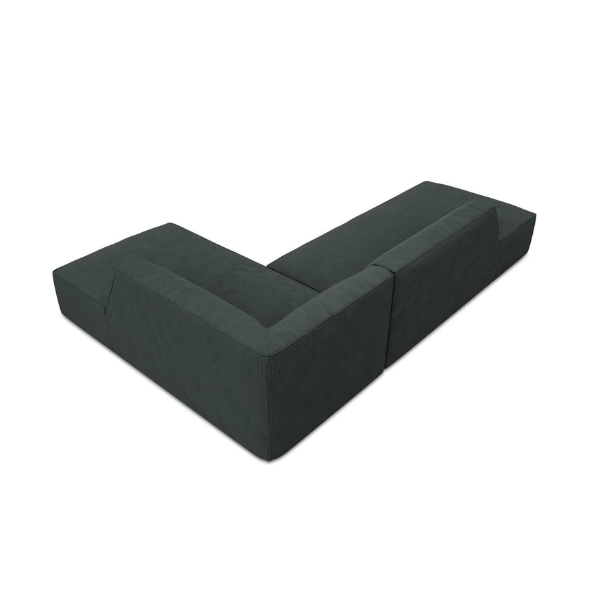 Ruby 4-Sitzer Ecksofa offen, Rechts, mit Bezug aus Cord (ScaBla) in Schwarz, 273x180 cm – Bild 7