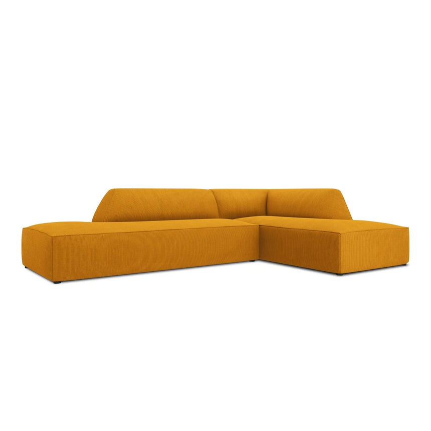 Ruby 4-Sitzer Ecksofa offen, Rechts, mit Bezug aus Cord (ScaMos) in Gelb, 273x180 cm – Bild 5