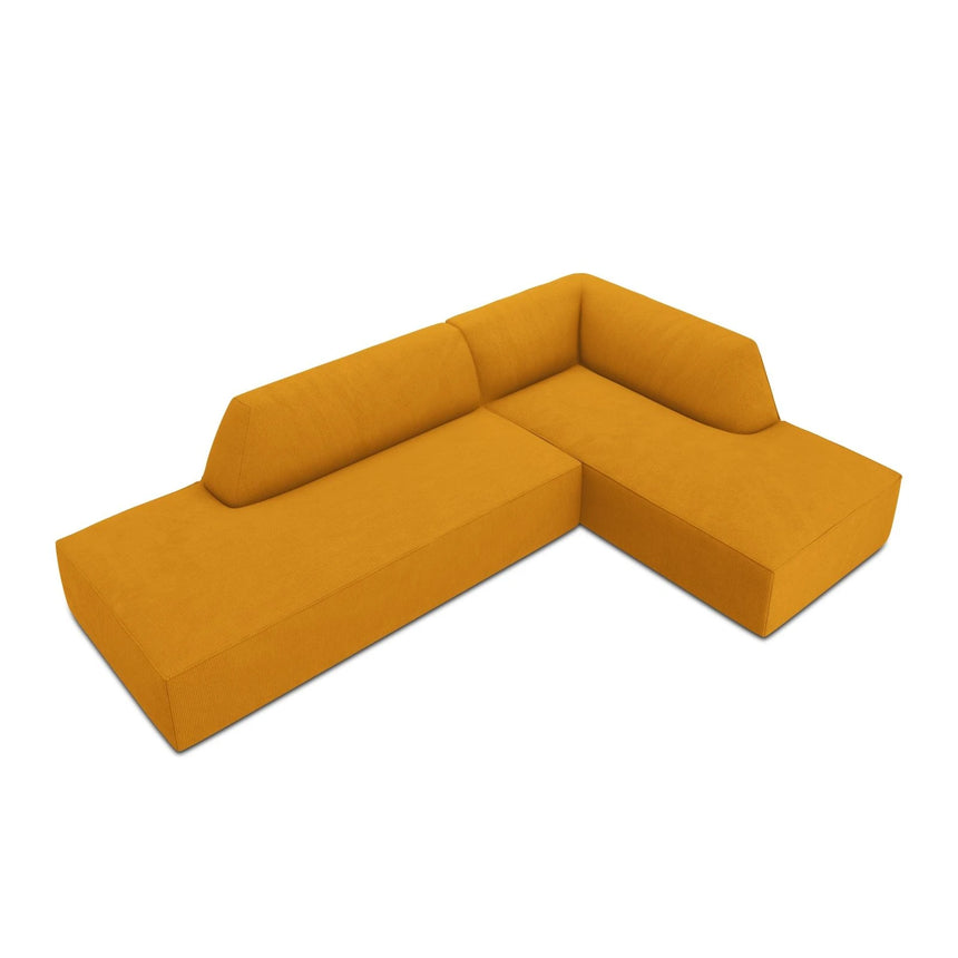 Ruby 4-Sitzer Ecksofa offen, Rechts, mit Bezug aus Cord (ScaMos) in Gelb, 273x180 cm – Bild 6