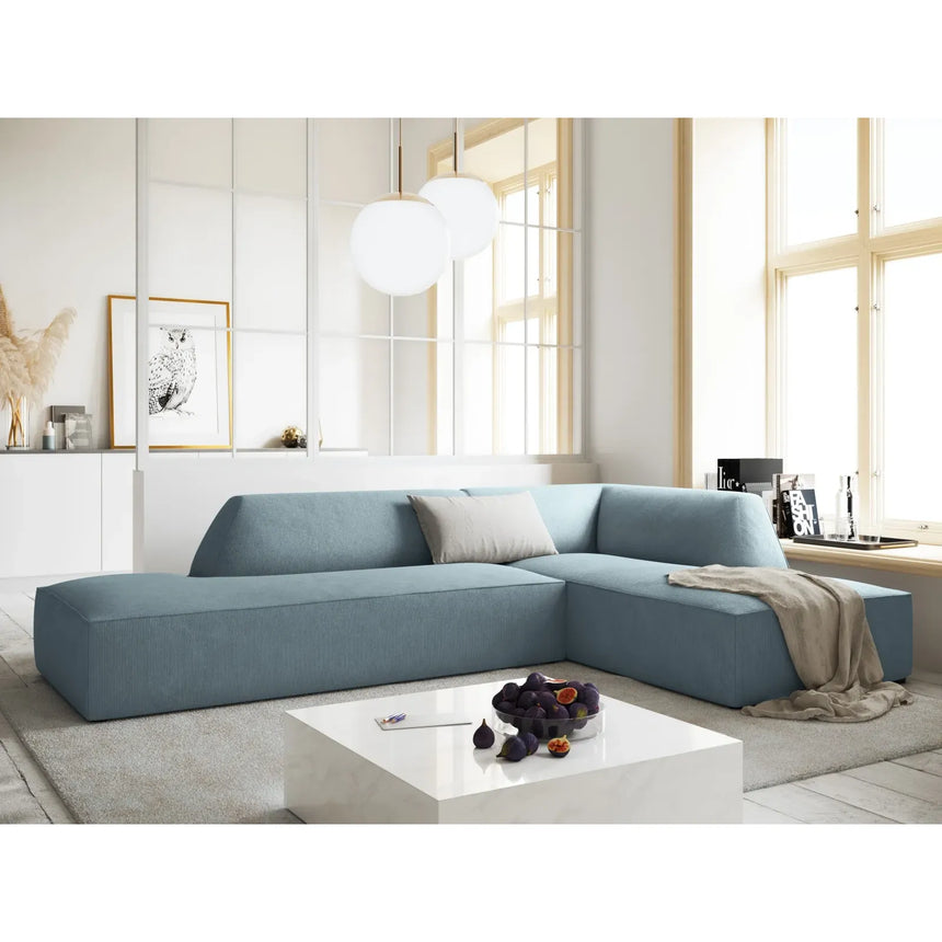 Ruby 4-Sitzer Ecksofa offen, Rechts, mit Bezug aus Samt, Cord oder Strukturstoff, 273x180 cm - ZEN ZONE Furniture