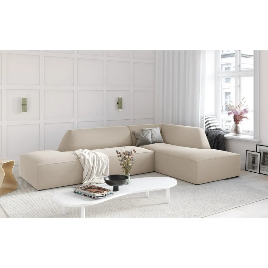 Ruby 4-Sitzer Ecksofa offen, Rechts, mit Bezug aus Samt, Cord oder Strukturstoff, 273x180 cm - ZEN ZONE Furniture