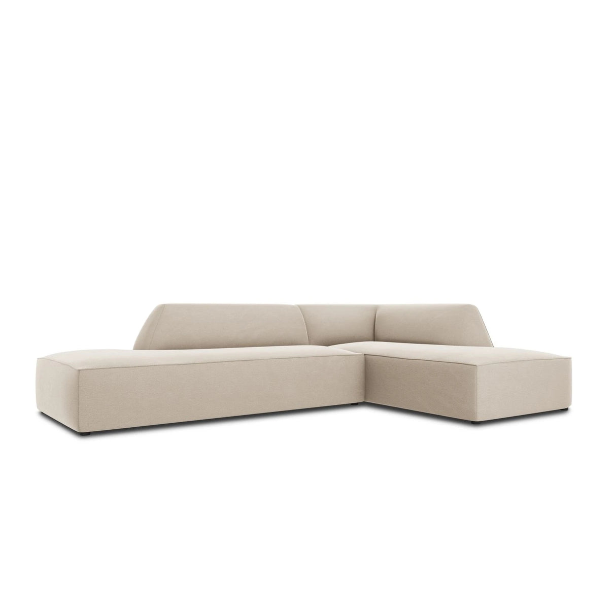 Ruby 4-Sitzer Ecksofa offen, Rechts, mit Bezug aus Samt (Sal1) in Beige, 273x180 cm – Bild 5