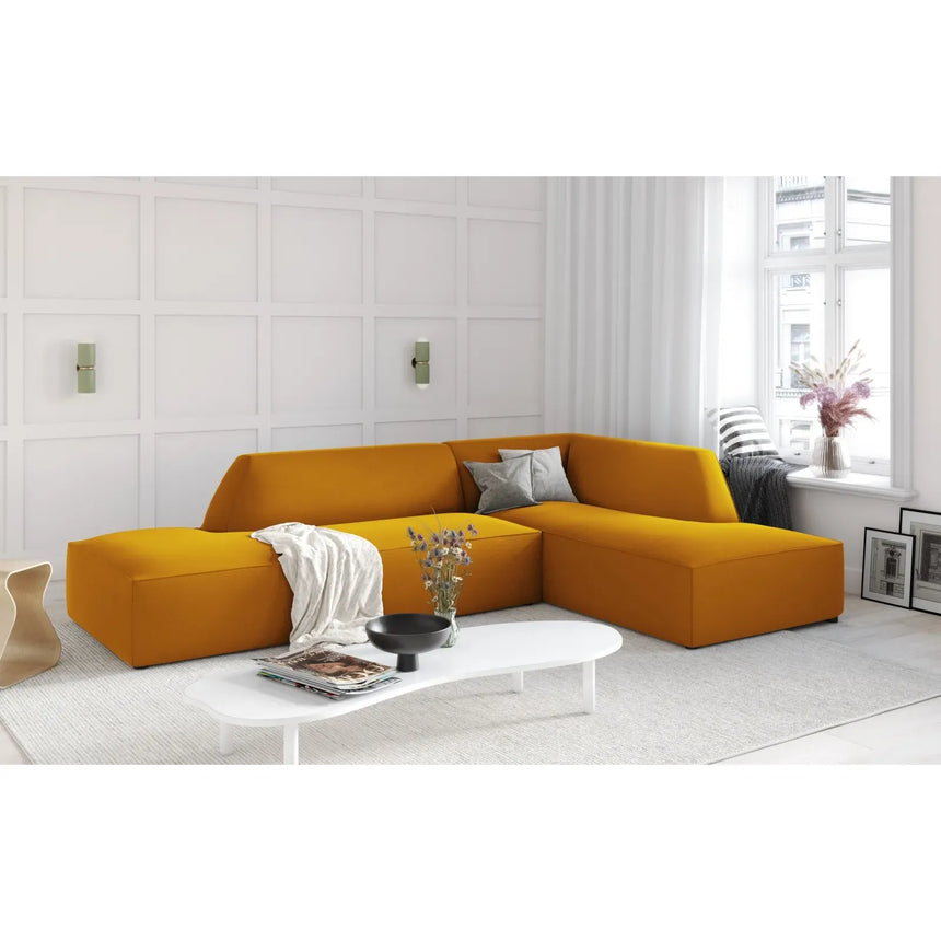 Ruby 4-Sitzer Ecksofa offen, Rechts, mit Bezug aus Samt, Cord oder Strukturstoff, 273x180 cm - ZEN ZONE Furniture