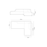 Ruby 4-Sitzer Ecksofa offen, Rechts, mit Bezug aus Samt (Sal10) in Gelb, 273x180 cm – Bild 3