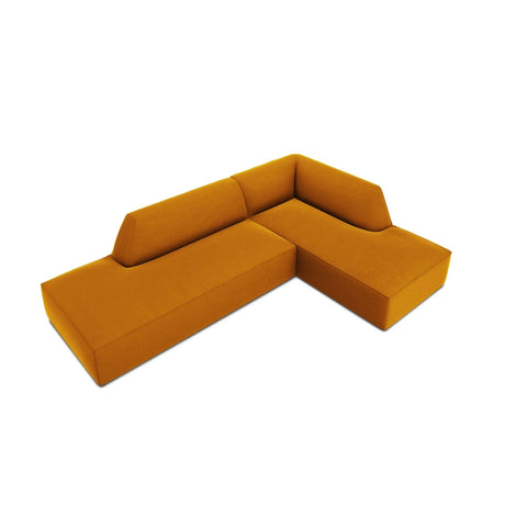 Ruby 4-Sitzer Ecksofa offen, Rechts, mit Bezug aus Samt (Sal10) in Gelb, 273x180 cm – Bild 6