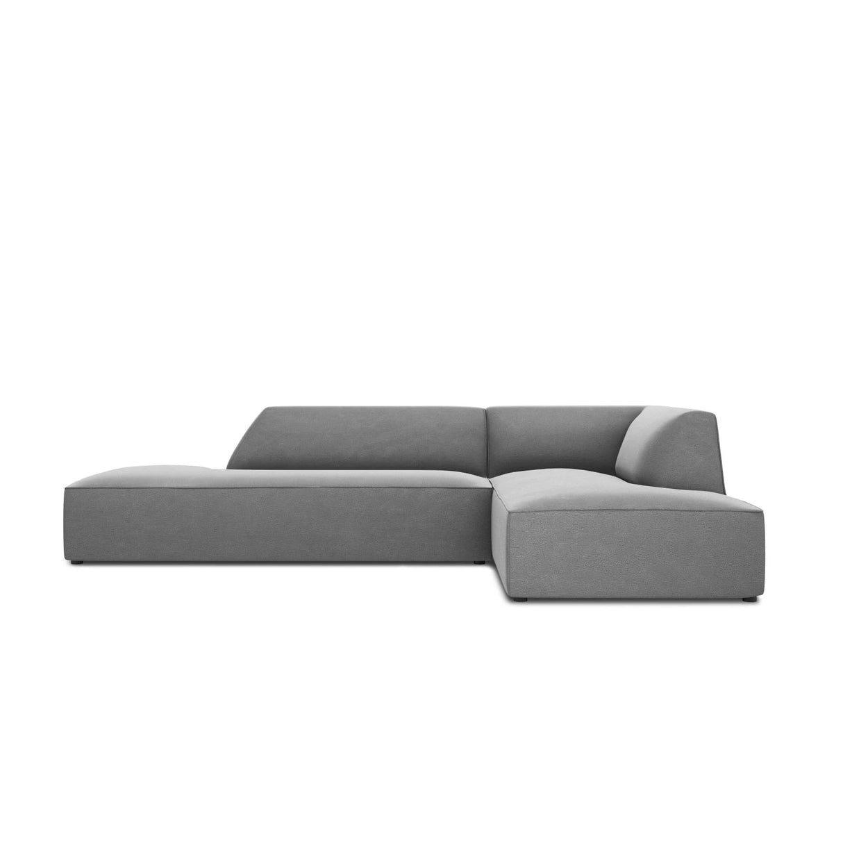 Ruby 4-Sitzer Ecksofa offen, Rechts, mit Bezug aus Samt (Sal17) in Grau, 273x180 cm – Bild 1