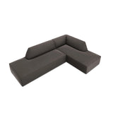 Ruby 4-Sitzer Ecksofa offen, Rechts, mit Bezug aus Samt (Sal18) in Dunkelgrau, 273x180 cm – Bild 6