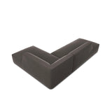 Ruby 4-Sitzer Ecksofa offen, Rechts, mit Bezug aus Samt (Sal18) in Dunkelgrau, 273x180 cm – Bild 7