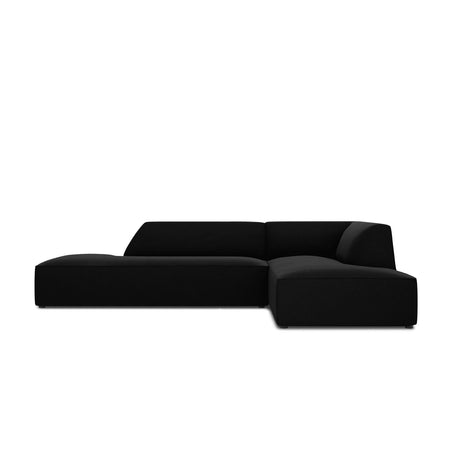 Ruby 4-Sitzer Ecksofa offen, Rechts, mit Bezug aus Samt (Sal19) in Schwarz, 273x180 cm – Bild 1