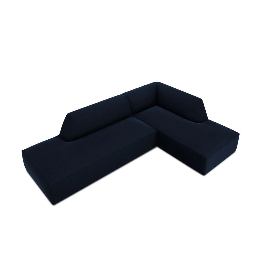 Ruby 4-Sitzer Ecksofa offen, Rechts, mit Bezug aus Samt (Sal5) in Königsblau, 273x180 cm – Bild 6