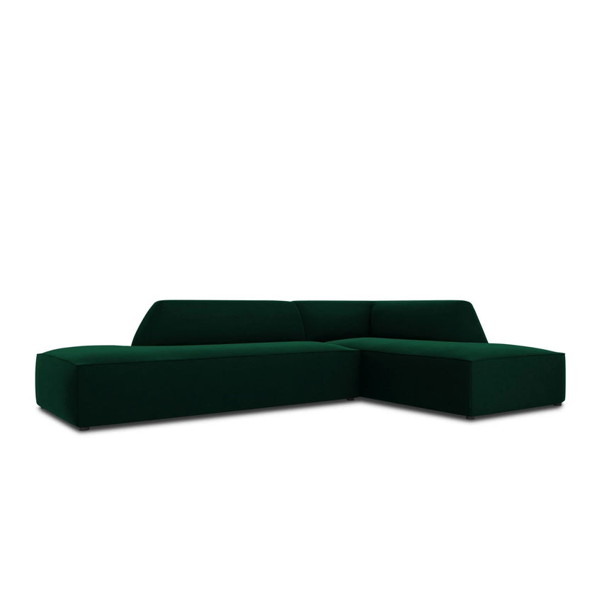 Ruby 4-Sitzer Ecksofa offen, Rechts, mit Bezug aus Samt (Sal7) in Flaschengrün, 273x180 cm – Bild 5