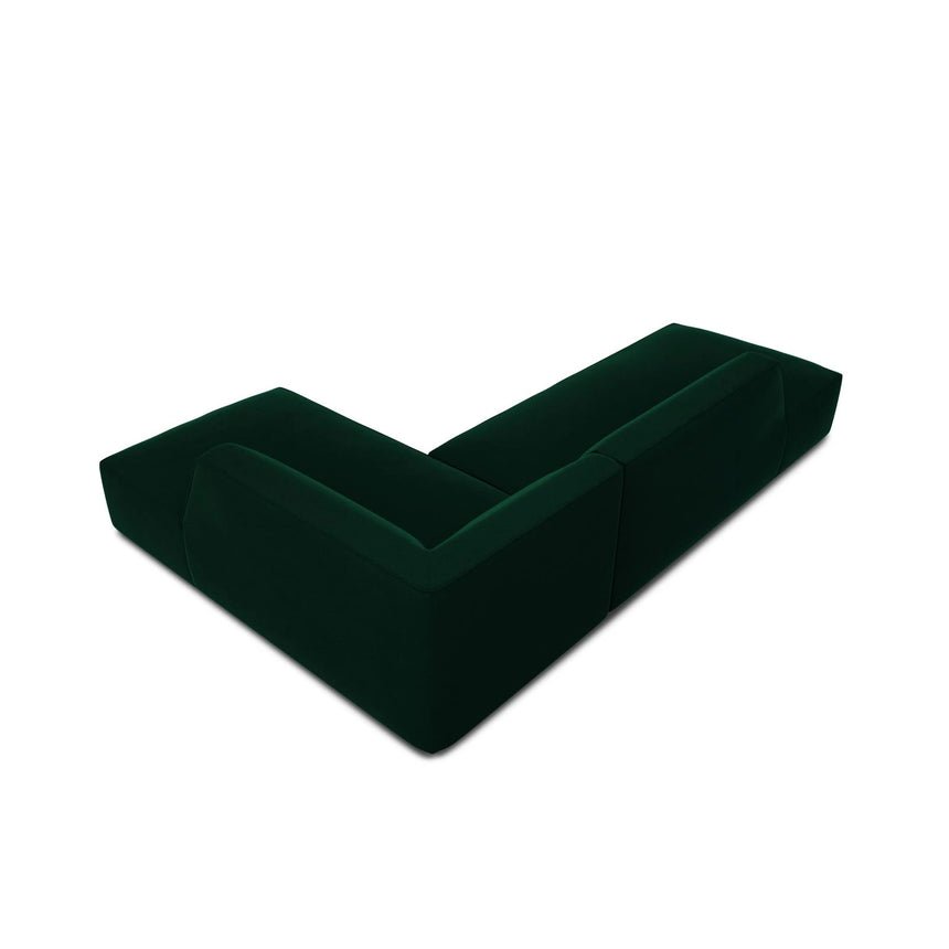 Ruby 4-Sitzer Ecksofa offen, Rechts, mit Bezug aus Samt (Sal7) in Flaschengrün, 273x180 cm – Bild 7