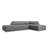 Ruby 4-Sitzer Ecksofa offen, Rechts, mit Bezug aus Strukturierter Stoff (Ota11) in Grau, 273x180 cm – Bild 3