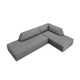 Ruby 4-Sitzer Ecksofa offen, Rechts, mit Bezug aus Strukturierter Stoff (Ota11) in Grau, 273x180 cm – Bild 4