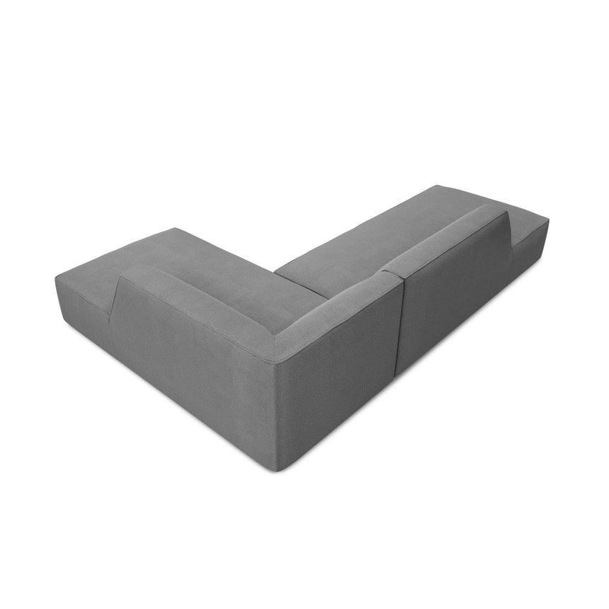 Ruby 4-Sitzer Ecksofa offen, Rechts, mit Bezug aus Strukturierter Stoff (Ota11) in Grau, 273x180 cm – Bild 5