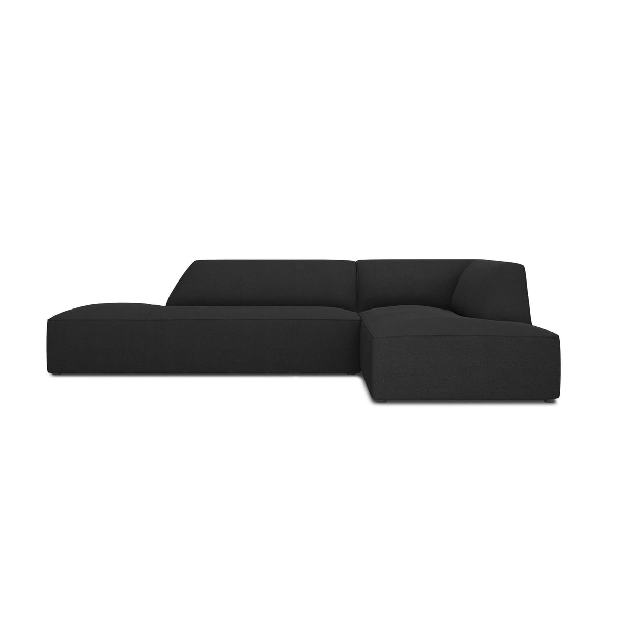 Ruby 4-Sitzer Ecksofa offen, Rechts, mit Bezug aus Strukturierter Stoff (Ota12) in Schwarz, 273x180 cm – Bild 1