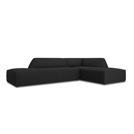 Ruby 4-Sitzer Ecksofa offen, Rechts, mit Bezug aus Strukturierter Stoff (Ota12) in Schwarz, 273x180 cm – Bild 3
