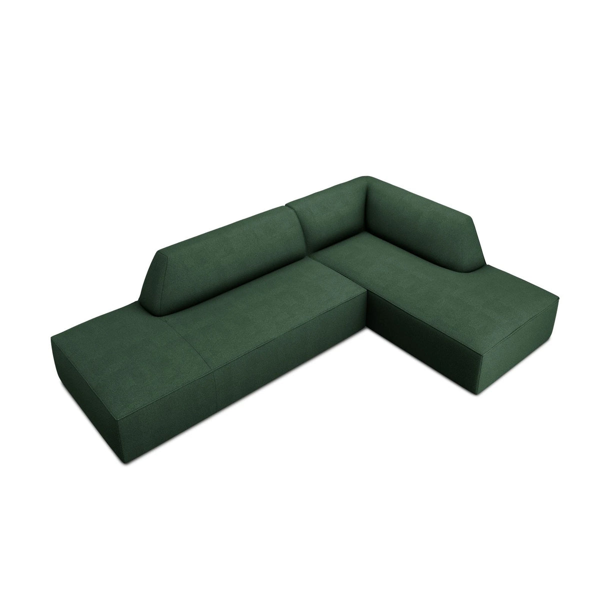 Ruby 4-Sitzer Ecksofa offen, Rechts, mit Bezug aus Strukturierter Stoff (Ota14) in Grün, 273x180 cm – Bild 4