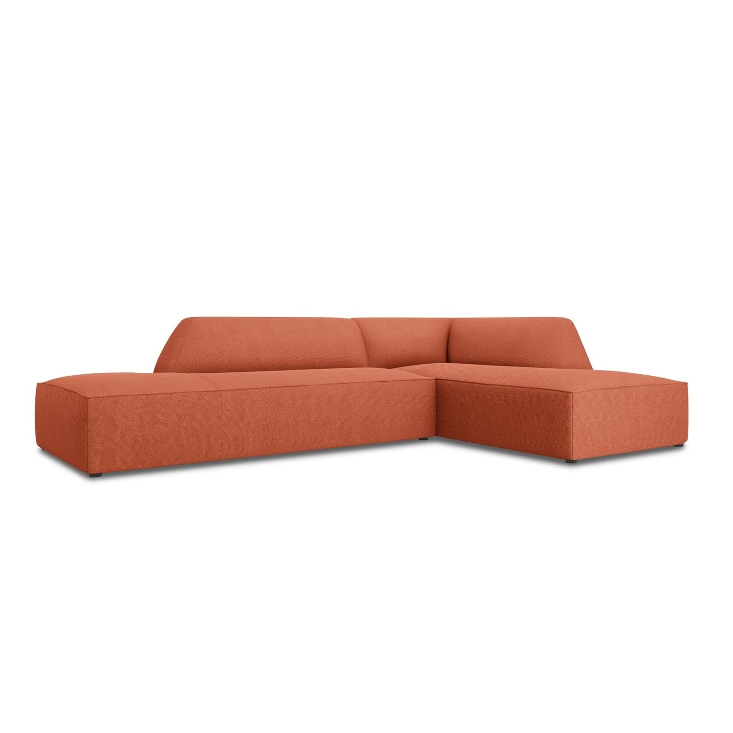 Ruby 4-Sitzer Ecksofa offen, Rechts, mit Bezug aus Strukturierter Stoff (Ota2) in Coral, 273x180 cm – Bild 3