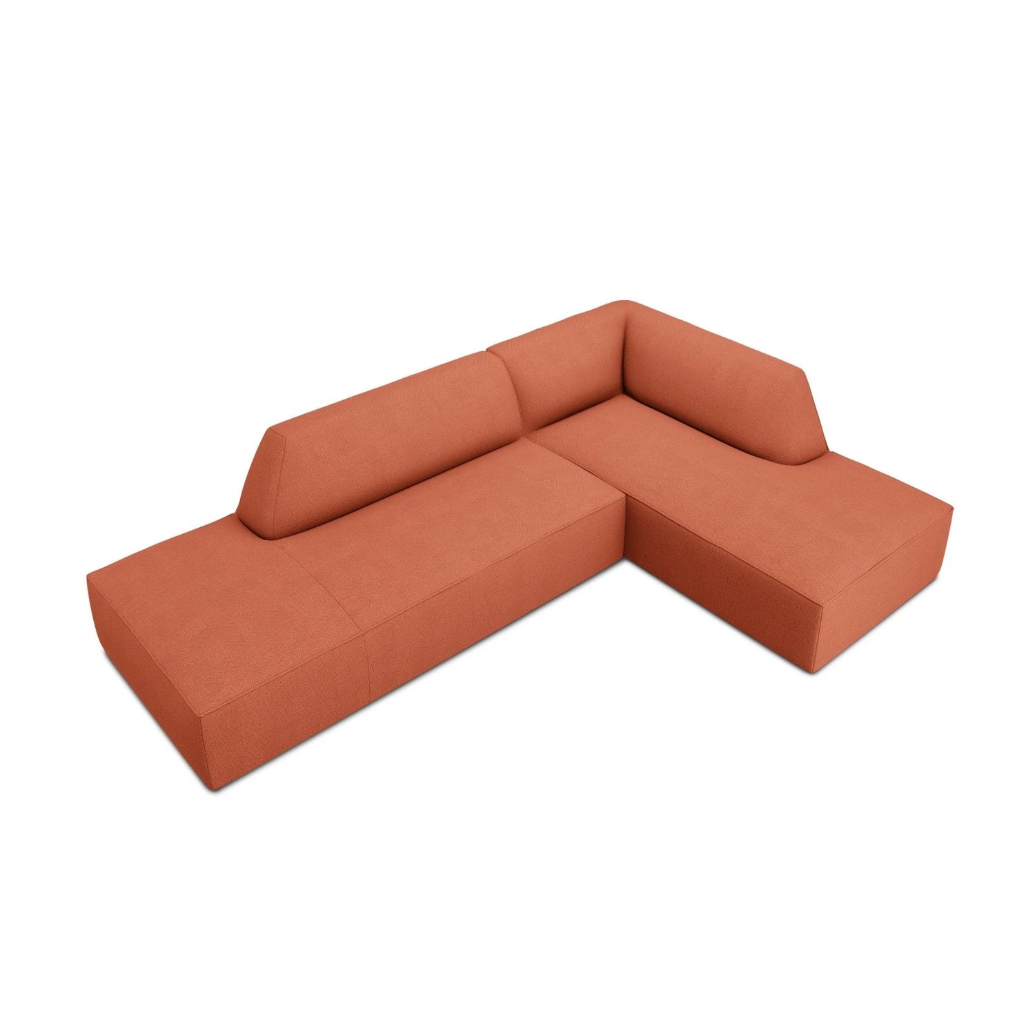 Ruby 4-Sitzer Ecksofa offen, Rechts, mit Bezug aus Strukturierter Stoff (Ota2) in Coral, 273x180 cm – Bild 4