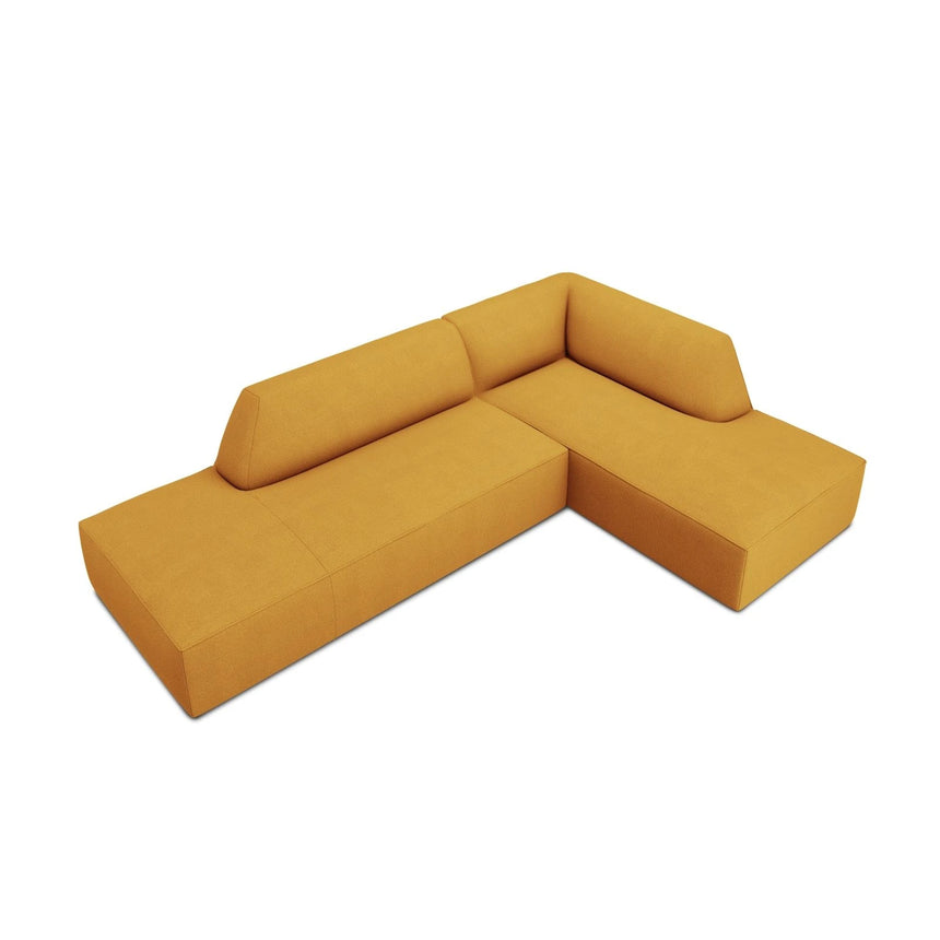 Ruby 4-Sitzer Ecksofa offen, Rechts, mit Bezug aus Strukturierter Stoff (Ota4) in Gelb, 273x180 cm – Bild 4