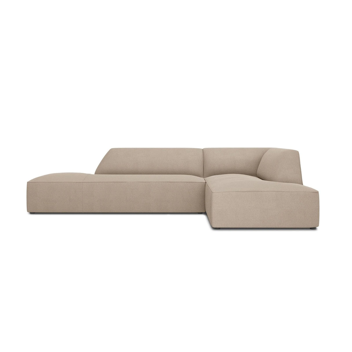 Ruby 4-Sitzer Ecksofa offen, Rechts, mit Bezug aus Strukturierter Stoff (Ota7) in Dunkelbeige, 273x180 cm – Bild 1