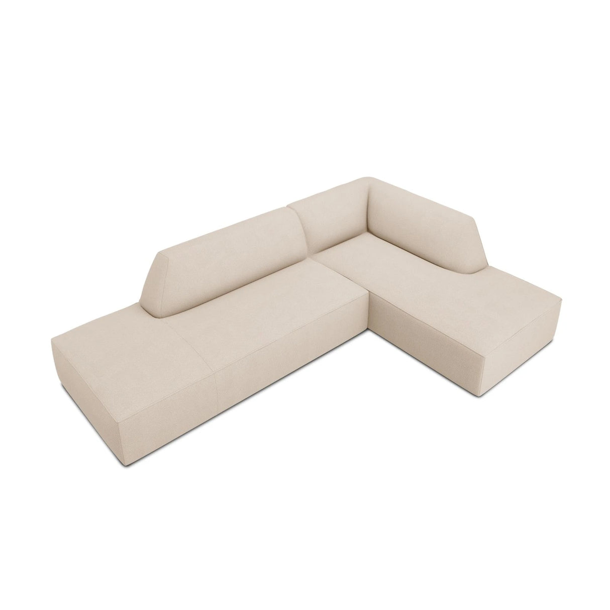 Ruby 4-Sitzer Ecksofa offen, Rechts, mit Bezug aus Strukturierter Stoff (Ota8) in Beige, 273x180 cm – Bild 4