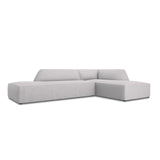 Ruby 4-Sitzer Ecksofa offen, Rechts, mit Bezug aus Strukturierter Stoff (Ota9) in Hellgrau, 273x180 cm – Bild 3