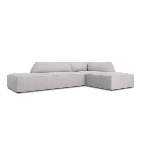 Ruby 4-Sitzer Ecksofa offen, Rechts, mit Bezug aus Strukturierter Stoff (Ota9) in Hellgrau, 273x180 cm – Bild 3