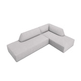 Ruby 4-Sitzer Ecksofa offen, Rechts, mit Bezug aus Strukturierter Stoff (Ota9) in Hellgrau, 273x180 cm – Bild 4