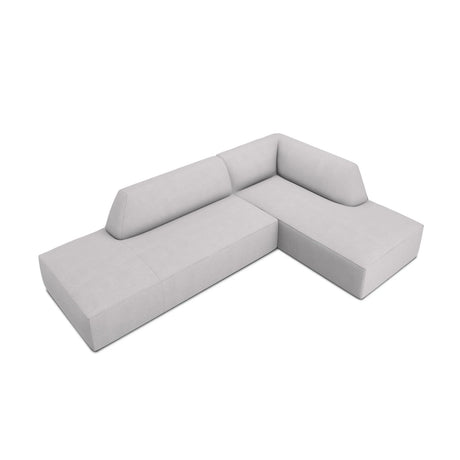 Ruby 4-Sitzer Ecksofa offen, Rechts, mit Bezug aus Strukturierter Stoff (Ota9) in Hellgrau, 273x180 cm – Bild 4