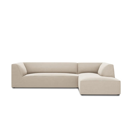 Ruby 4-Sitzer Ecksofa Rechts, mit Bezug aus Samt (Sal1) in Beige, 273x180 cm – Bild 1