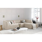 Ruby 4-seater corner sofa, right-hand side, with cover in velvet, corduroy or textured fabric, 273x180 cm