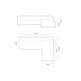 Ruby 4-Sitzer Ecksofa Rechts, mit Bezug aus Samt (Sal1) in Beige, 273x180 cm – Bild 3