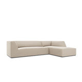 Ruby 4-Sitzer Ecksofa Rechts, mit Bezug aus Samt (Sal1) in Beige, 273x180 cm – Bild 6