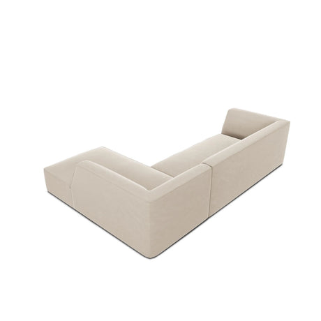 Ruby 4-Sitzer Ecksofa Rechts, mit Bezug aus Samt (Sal1) in Beige, 273x180 cm – Bild 8