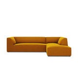 Ruby 4-Sitzer Ecksofa Rechts, mit Bezug aus Samt (Sal10) in Gelb, 273x180 cm – Bild 1