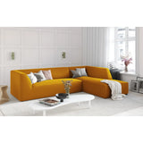 Ruby 4-seater corner sofa, right-hand side, with cover in velvet, corduroy or textured fabric, 273x180 cm
