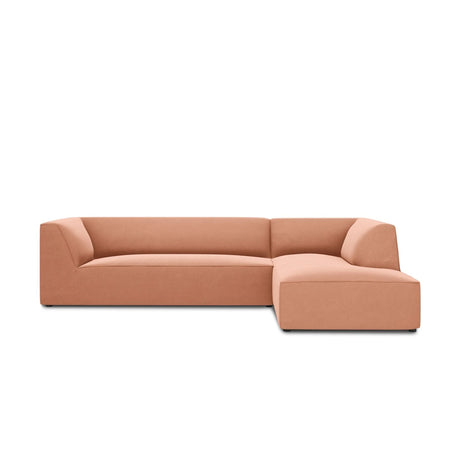 Ruby 4-Sitzer Ecksofa Rechts, mit Bezug aus Samt (Sal11) in Rosa, 273x180 cm – Bild 1