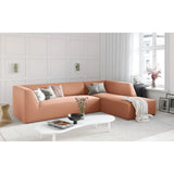 Ruby 4-seater corner sofa, right-hand side, with cover in velvet, corduroy or textured fabric, 273x180 cm