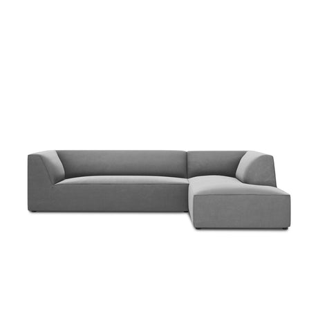 Ruby 4-Sitzer Ecksofa Rechts, mit Bezug aus Samt (Sal17) in Grau, 273x180 cm – Bild 1