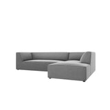 Ruby 4-Sitzer Ecksofa Rechts, mit Bezug aus Samt (Sal17) in Grau, 273x180 cm – Bild 5
